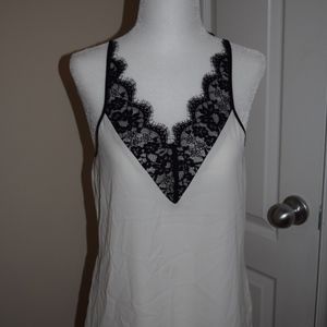 Express camisole white with black lace